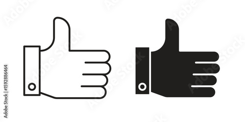 Thumb up icon. concept solid and line style in black. EPS 10