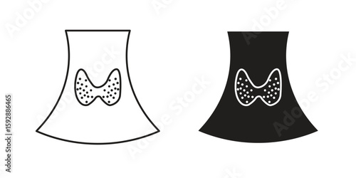 Thyroid icon. concept solid and line style in black. EPS 10
