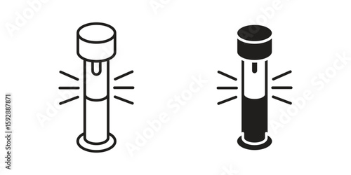Solar Garden Light lamp icon. concept solid and line style in black. EPS 10