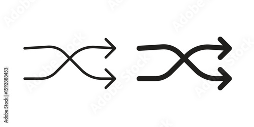 Shuffle icon. concept solid and line style in black. EPS 10