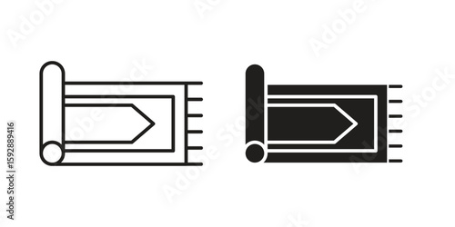 Rugs icon. concept solid and line style in black. EPS 10