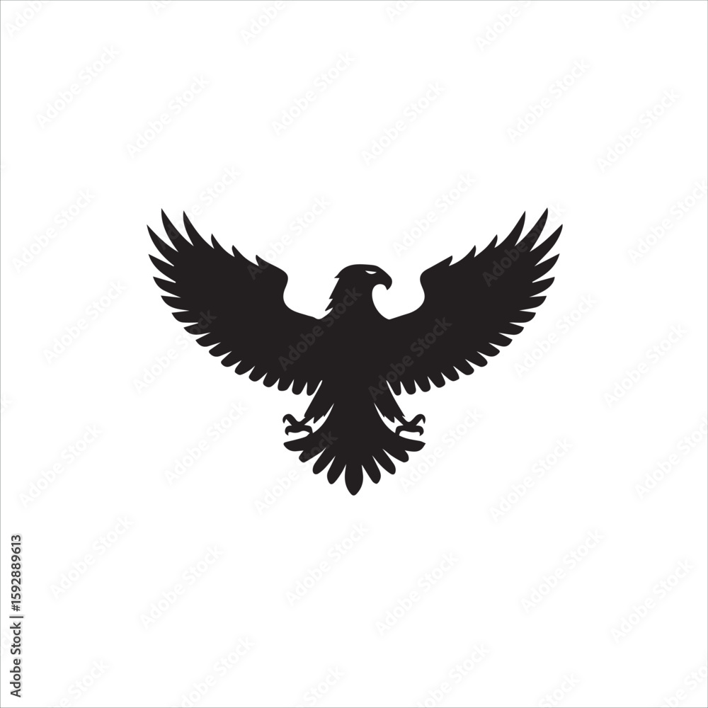 Obraz premium Majestic black silhouette of an eagle in flight