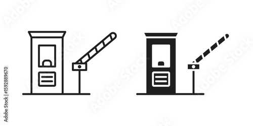 Road toll icon. concept solid and line style in black. EPS 10