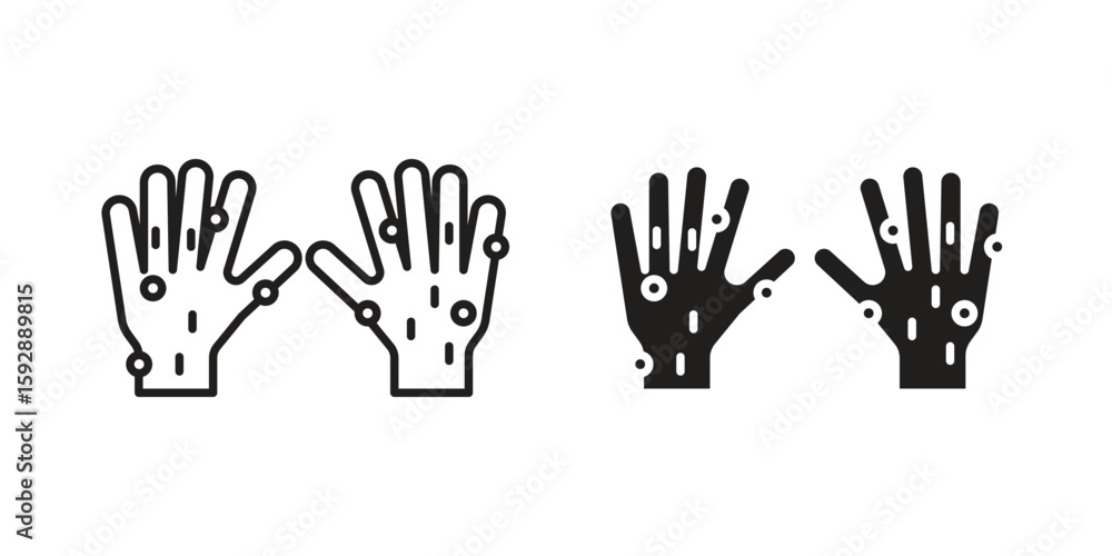 Fototapeta premium Rash hand icon. concept solid and line style in black. EPS 10