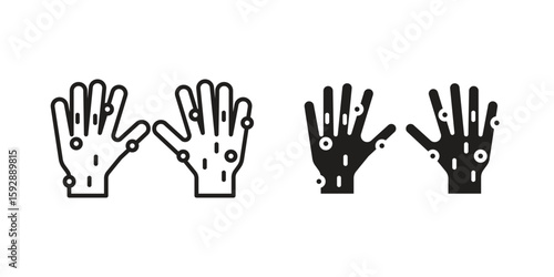 Rash hand icon. concept solid and line style in black. EPS 10
