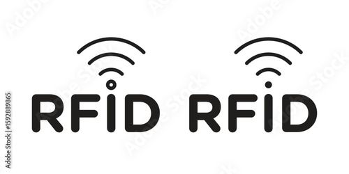 RFID icon. concept solid and line style in black. EPS 10