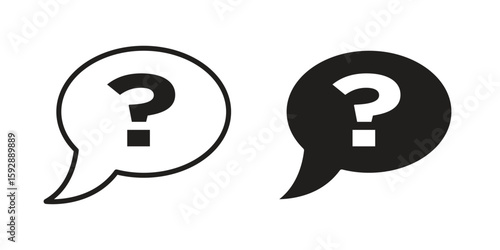 Question icon. concept solid and line style in black. EPS 10