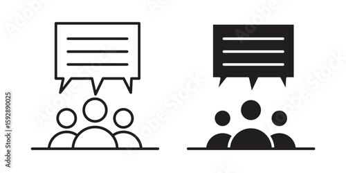 Public opinion icon. concept solid and line style in black. EPS 10