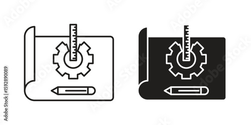 Prototyping icon. concept solid and line style in black. EPS 10