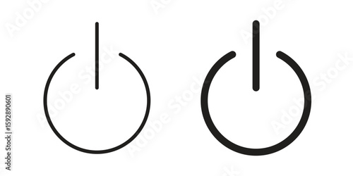 Power icon. concept solid and line style in black. EPS 10