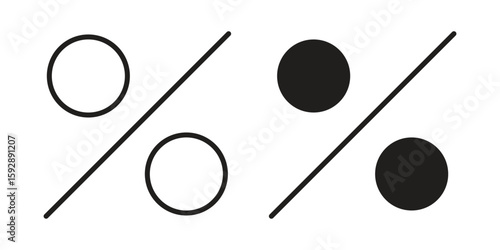 Percent icon. concept solid and line style in black. EPS 10