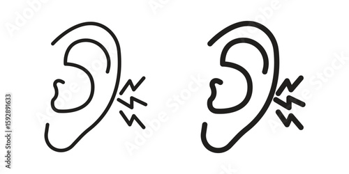 Otitis icon. concept solid and line style in black. EPS 10