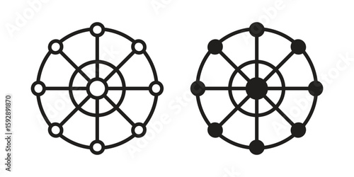 Multichannel icon. concept solid and line style in black. EPS 10