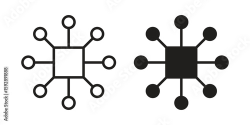 Multi channel icon. concept solid and line style in black. EPS 10