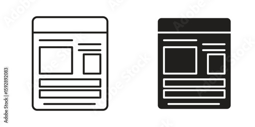 Mood board icon. concept solid and line style in black. EPS 10