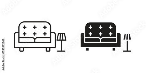 Lounge icon. concept solid and line style in black. EPS 10