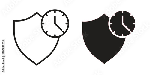 Long term icon. concept solid and line style in black. EPS 10