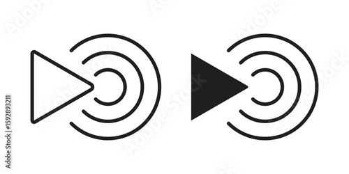 Livestream icon. concept solid and line style in black. EPS 10