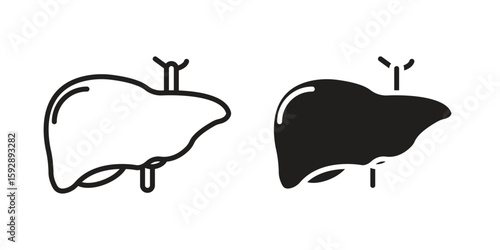 Liver icon. concept solid and line style in black. EPS 10