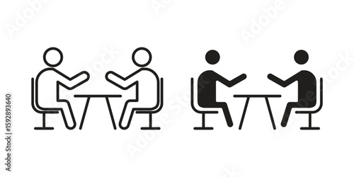 Job interview icon. concept solid and line style in black. EPS 10
