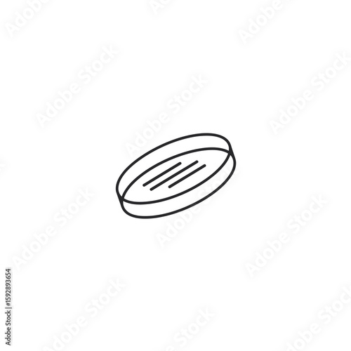 Minimalist soapdish holds soap bars in clean white background illustration
