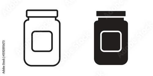 Jar icon. concept solid and line style in black. EPS 10