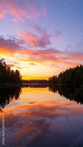 Serene sunset over a lake (1)