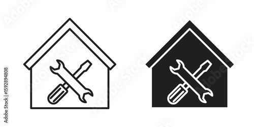 Home repair icon. concept solid and line style in black. EPS 10