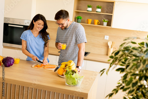 Couple enjoys preparing hea...