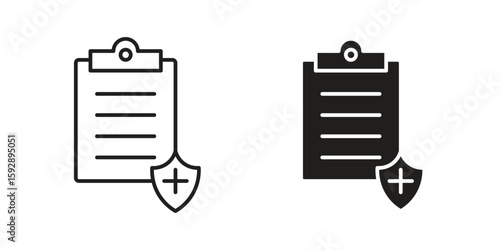 Health insurance icon. concept solid and line style in black. EPS 10