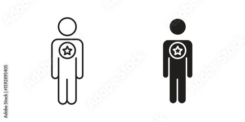 Good human icon. concept solid and line style in black. EPS 10