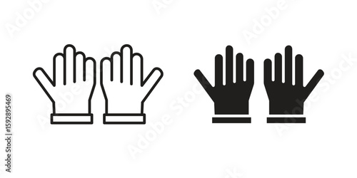 Gloves icon. concept solid and line style in black. EPS 10