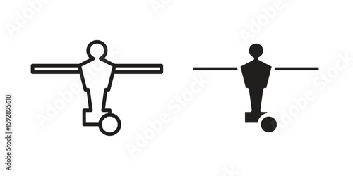 Foosball icon. concept solid and line style in black. EPS 10