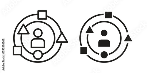 Experience icon. concept solid and line style in black. EPS 10