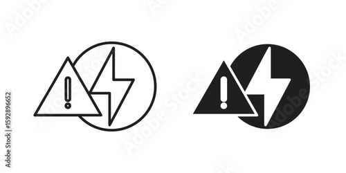 Electric Problem icon. concept solid and line style in black. EPS 10