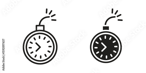 Deadline icon. concept solid and line style in black. EPS 10