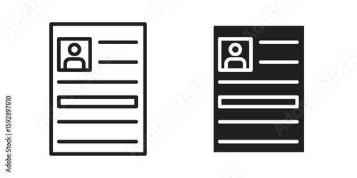 Curriculum icon. concept solid and line style in black. EPS 10