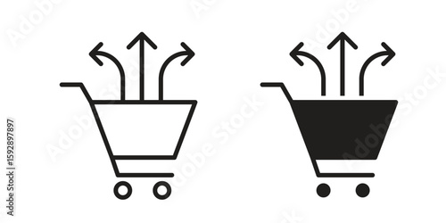 Cross sell icon. concept solid and line style in black. EPS 10