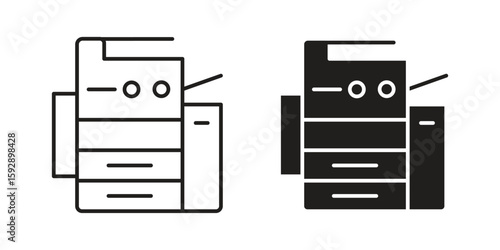 Copier icon. concept solid and line style in black. EPS 10