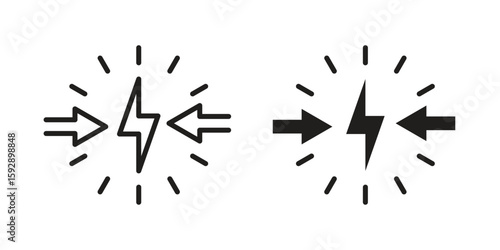 Conflict icon. concept solid and line style in black. EPS 10