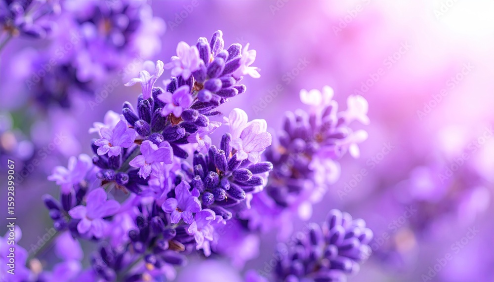Close-up vibrant lavender blossoms in soft focus Close-up vibrant lavender blossoms in soft focus