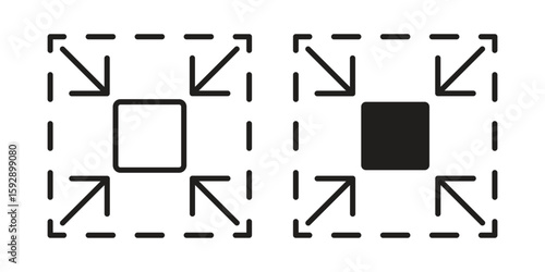 Compact size icon. concept solid and line style in black. EPS 10