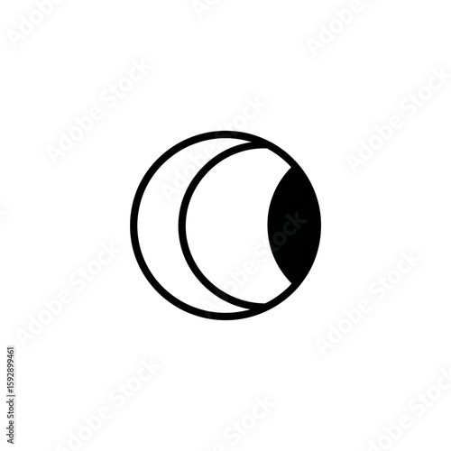 Lunar crescent orbits celestial form eclipsing partially in space cosmos dark