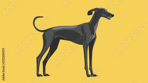 Greyhound Dog Icon Flat Vector Illustration