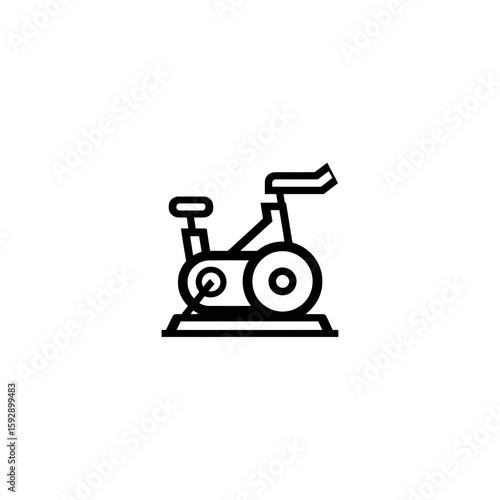 Stationary bike outlines show fitness exercise indoors isolated workout