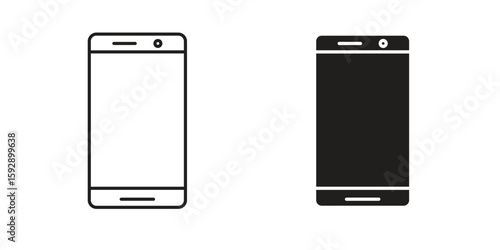 Cell phone icon. concept solid and line style in black. EPS 10