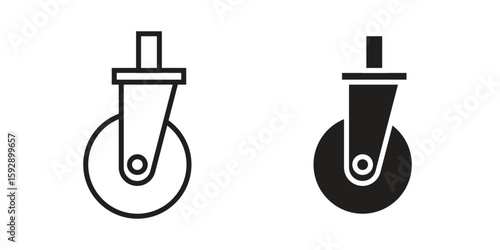 Cart trolley wheel icon. concept solid and line style in black. EPS 10