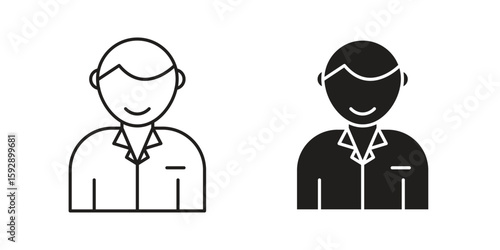 Cashier icon. concept solid and line style in black. EPS 10