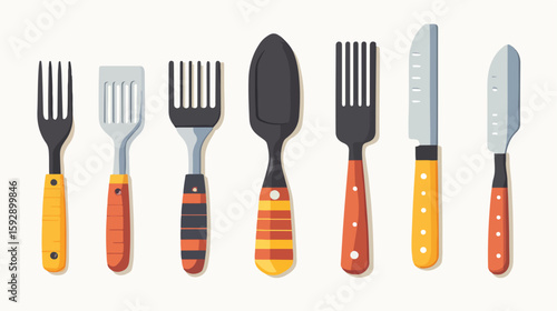 Grill Cutlery Icon Vector Illustration