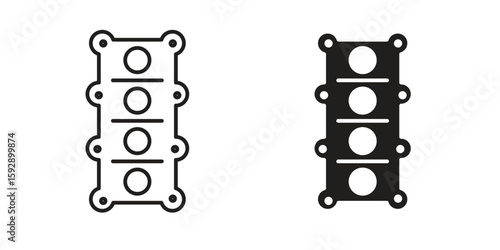 Car gasket icon. concept solid and line style in black. EPS 10